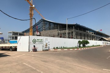 老挝万象机场大楼扩大项目的 2017 年 5 月施工进度