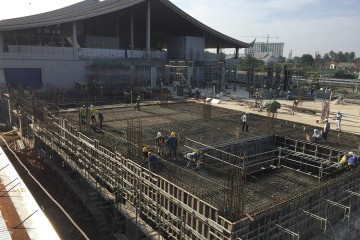 老挝万象国际机场大楼扩大项目 10 月份施工进度情况
