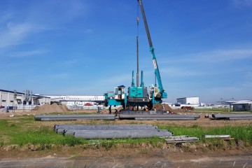 Update construction progress of New pressing factory project of Mitsuba M-Tech Co. Ltd in June 2018