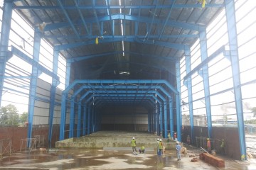 Update construction progress of KMN hot dip galvanizing factory project in August 2018