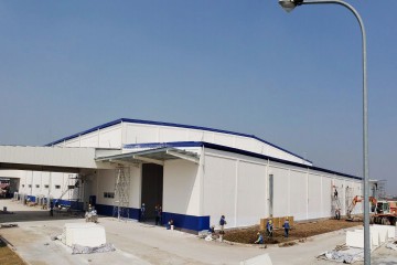 Update construction progress of New pressing factory project of Mitsuba M-Tech Vietnam Co. Ltd in Oct 2018