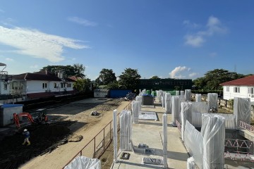 Construction progress updated in September 2021– Lakeside Service Apartment (Myanmar) project