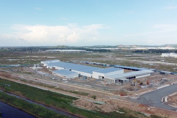 Construction progress updated in October 2021 – Toray International Vietnam factory project in Quang Ngai