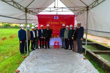 Lễ khởi công dự án hạ tầng kỹ thuật khu dân cư Quan Nội 5, xã Hoàng Anh (nay là phường Long Anh), thành phố Thanh Hóa
