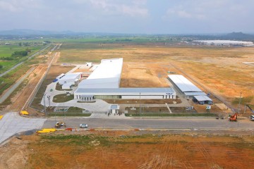 Construction progress updated in January 2022 – Toray International Vietnam factory project in Quang Ngai