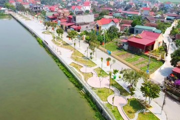 Construction progress update in April 2022 – Renovation project of lake, campus and walkway in Bac Luong commune, Tho Xuan district