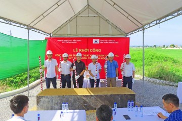 Groundbreaking ceremony of Technical infrastructure project of residential area in Xuan Hoa - Tho Hai commune, Tho Xuan district, Thanh Hoa province