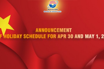 Announcement of Holiday schedule for Apr 30 and May 1, 2024