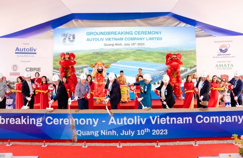 Groundbreaking ceremony of Autoliv Vietnam factory project